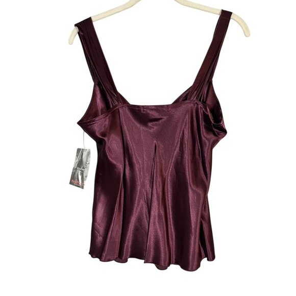 Rampage Silky Tank L Red Babydoll Festive Artsy Preppy Y2K Holiday Classic Chic - Picture 7 of 10